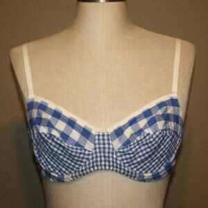 EVERYWEAR COTTON BLUE PLAID BRA UNDERWIRE - SIZE 2